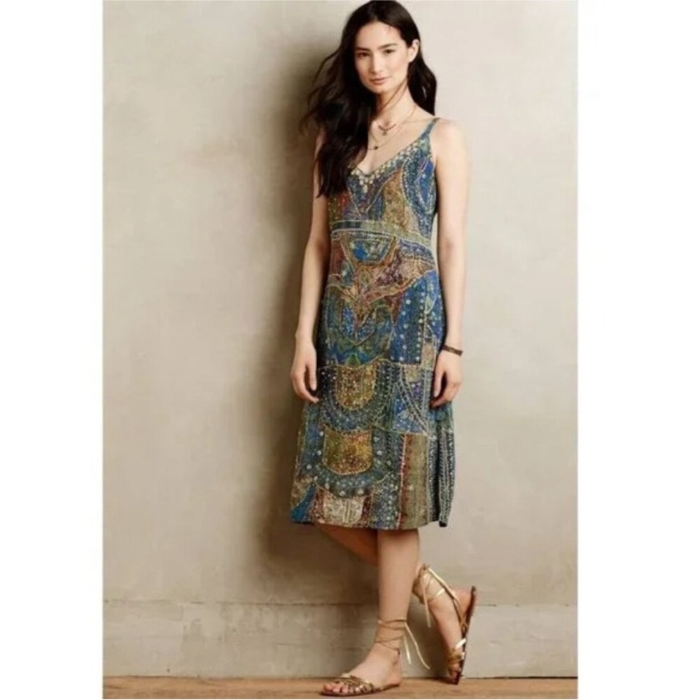 Leifsdottir Sennen Beaded Silk Dress